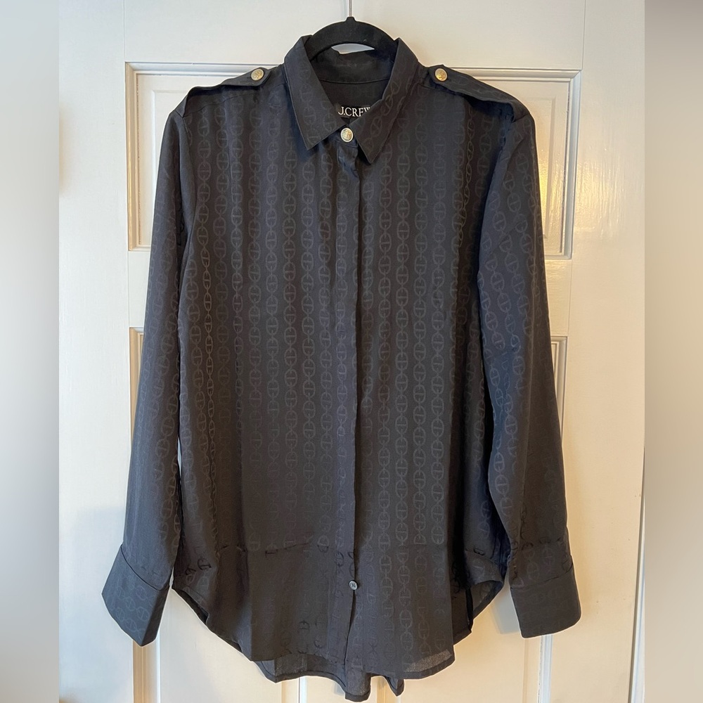 J. Crew Drapey jacquard-print shirt